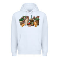 White coffee coffee cups Premium Hoodie - NancyCooperArtShop