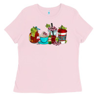 Bubblegum Pink wine coffee cups Ladies Tee - AdoDesignShop