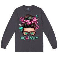 Smoke cat mom messy bun Long Sleeve Tee - Zillion Design Studio