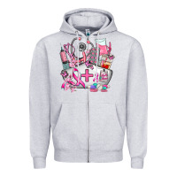 Heather Grey nurse  and cancer Zipper Hoodie - AdoDesignShop