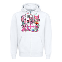 White nurse  and cancer Zipper Hoodie - AdoDesignShop