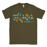 Army Green made to worship with sunflowers Classic Tee - HRA Design Shop