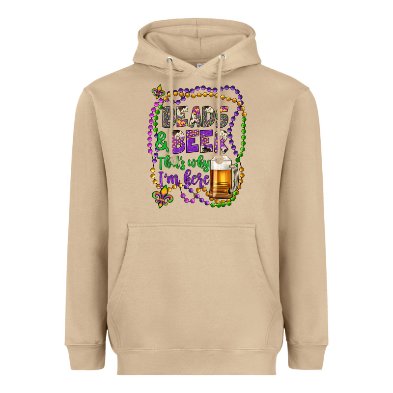 Beads & Beer That's Why I'm Here Heavyweight Hoodie by Artiststas | Teevron