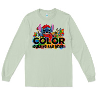 Matcha color outside the lines autism stitch Long Sleeve Tee - Zillion Design Studio