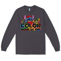 Smoke color outside the lines autism stitch Long Sleeve Tee - Zillion Design Studio