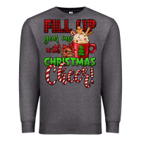 Charcoal Heather fill up your cup with christmas cheer Premium Sweatshirt - Jasminsmagicworld