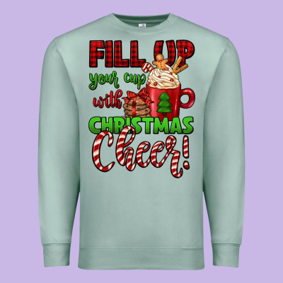 Fill Up Your Cup With Christmas Cheer Premium Sweatshirt Designed By Jasminsmagicworld