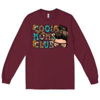 Burgundy cool moms club messy bun Long Sleeve Tee - Zillion Design Studio