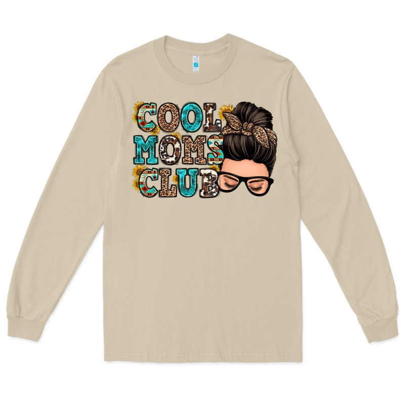 Cool Moms Club Messy Bun Long Sleeve Tee by Zillion Design Studio | Teevron