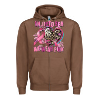 Chestnut western leopard  in october we wear pink heart Zipper Hoodie - AdoDesignShop