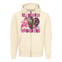 Sandshell western leopard  in october we wear pink heart Zipper Hoodie - AdoDesignShop