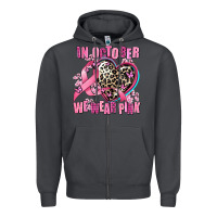 Smoke western leopard  in october we wear pink heart Zipper Hoodie - AdoDesignShop