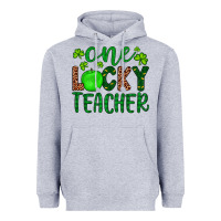Heather Grey one lucky teacher Heavyweight Hoodie - Artiststas