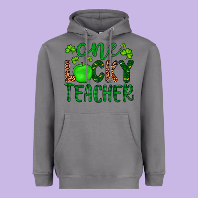 One Lucky Teacher Heavyweight Hoodie Designed By Artiststas