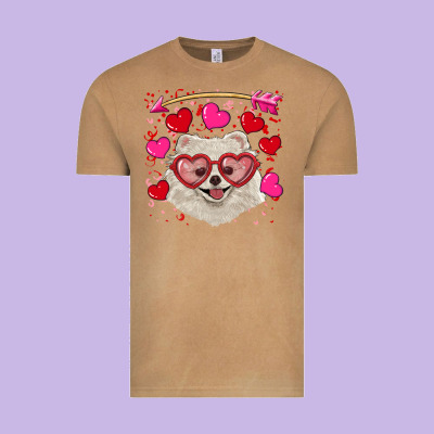 Vintage Tee Valentine's day white pomeranian