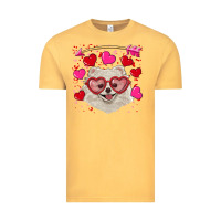 Vintage Mustard Valentine's day white pomeranian Vintage Tee - RanaPortraitStore