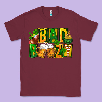 Bad Boozy St Patricks Classic Tee Designed By Fadigitalartstudio