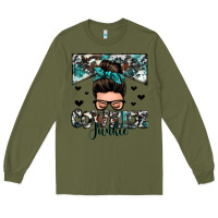Army Green cowhide junkie messy bun Long Sleeve Tee - Zillion Design Studio