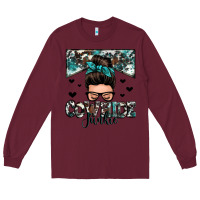 Burgundy cowhide junkie messy bun Long Sleeve Tee - Zillion Design Studio