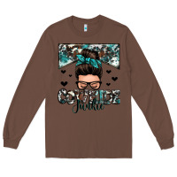 Chestnut cowhide junkie messy bun Long Sleeve Tee - Zillion Design Studio
