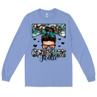 Colony Blue cowhide junkie messy bun Long Sleeve Tee - Zillion Design Studio