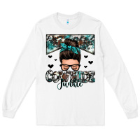 White cowhide junkie messy bun Long Sleeve Tee - Zillion Design Studio