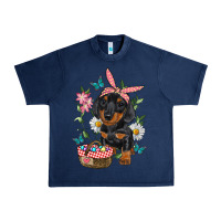 Navy easter dachshund Urban Heavy Tee - RanaPortraitStore