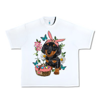 White easter dachshund Urban Heavy Tee - RanaPortraitStore