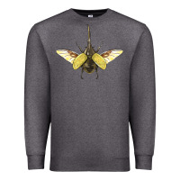 Charcoal Heather Hercules Beetle With Wings Premium Sweatshirt - LillyAllenDesigns