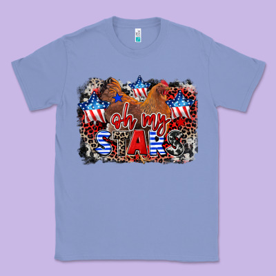 Oh My Stars Chicken 4th Of July Classic Tee Designed By Cowgirlartshop