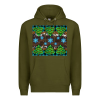 Army Green Christmas tree with snow Premium Hoodie - AdoDesignShop