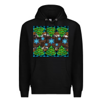 Black Christmas tree with snow Premium Hoodie - AdoDesignShop