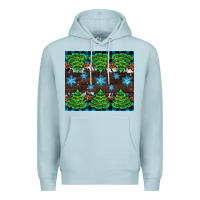 Blue Mist Christmas tree with snow Premium Hoodie - AdoDesignShop