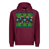 Burgundy Christmas tree with snow Premium Hoodie - AdoDesignShop