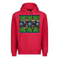 Cardinal Christmas tree with snow Premium Hoodie - AdoDesignShop