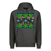 Charcoal Heather Christmas tree with snow Premium Hoodie - AdoDesignShop