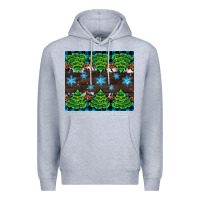 Heather Grey Christmas tree with snow Premium Hoodie - AdoDesignShop