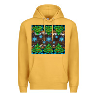 Mustard Christmas tree with snow Premium Hoodie - AdoDesignShop