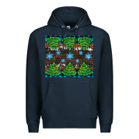 Navy Christmas tree with snow Premium Hoodie - AdoDesignShop