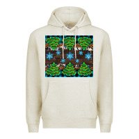 Oatmeal Heather Christmas tree with snow Premium Hoodie - AdoDesignShop