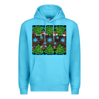 Ocean Blue Christmas tree with snow Premium Hoodie - AdoDesignShop