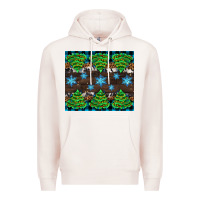 Pale Pink Christmas tree with snow Premium Hoodie - AdoDesignShop