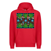 Red Christmas tree with snow Premium Hoodie - AdoDesignShop