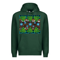Sports Green Christmas tree with snow Premium Hoodie - AdoDesignShop