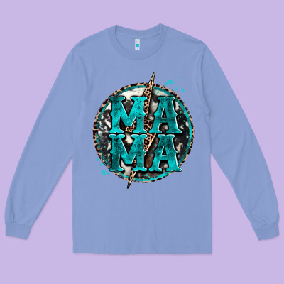 Cowhide Mama Lighting Bolt Long Sleeve Tee Designed By Zillion Design Studio