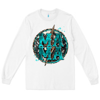 White cowhide mama lighting bolt Long Sleeve Tee - Zillion Design Studio