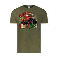 Vintage Olive merry christmas truck Vintage Tee - Zillion Design Studio