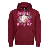 Burgundy in october we wear pink volleyball Zipper Hoodie - AdoDesignShop