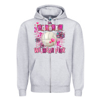 Heather Grey in october we wear pink volleyball Zipper Hoodie - AdoDesignShop