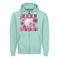 Seafoam in october we wear pink volleyball Zipper Hoodie - AdoDesignShop